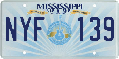 MS license plate NYF139