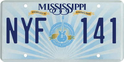 MS license plate NYF141