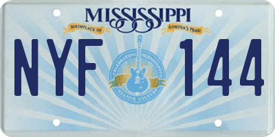 MS license plate NYF144