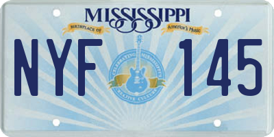 MS license plate NYF145