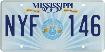 MS license plate NYF146