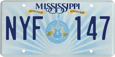MS license plate NYF147