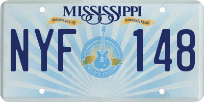 MS license plate NYF148