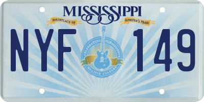 MS license plate NYF149