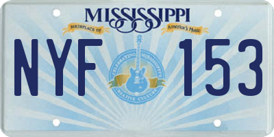 MS license plate NYF153