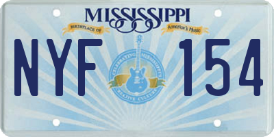 MS license plate NYF154