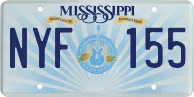 MS license plate NYF155