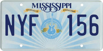 MS license plate NYF156