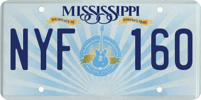 MS license plate NYF160