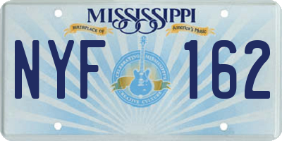 MS license plate NYF162