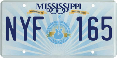 MS license plate NYF165