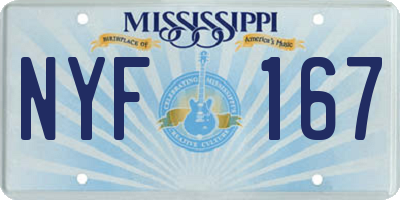 MS license plate NYF167