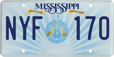 MS license plate NYF170