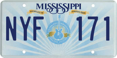 MS license plate NYF171