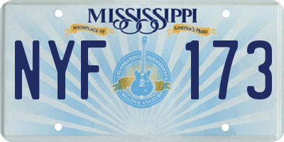 MS license plate NYF173