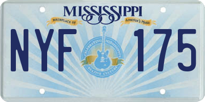 MS license plate NYF175