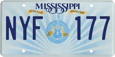 MS license plate NYF177