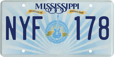 MS license plate NYF178