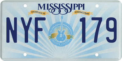 MS license plate NYF179