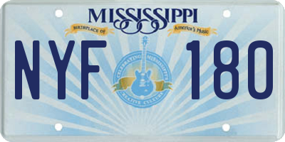 MS license plate NYF180