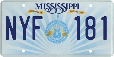 MS license plate NYF181