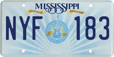 MS license plate NYF183