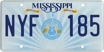 MS license plate NYF185
