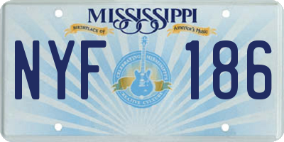 MS license plate NYF186