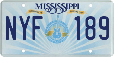 MS license plate NYF189