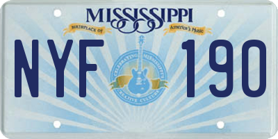 MS license plate NYF190