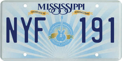 MS license plate NYF191