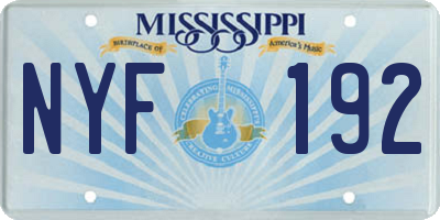 MS license plate NYF192