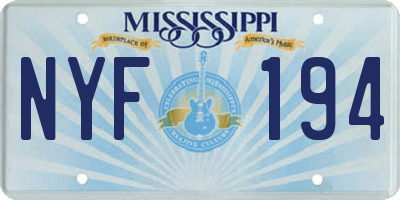 MS license plate NYF194