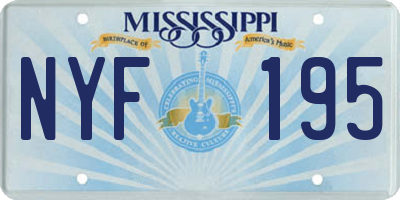 MS license plate NYF195