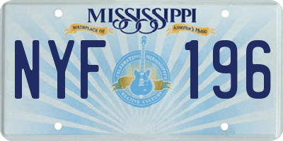 MS license plate NYF196