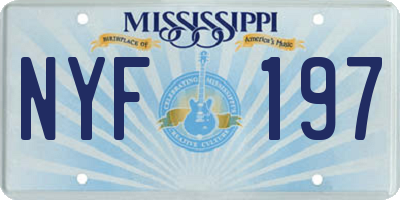 MS license plate NYF197