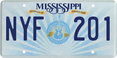MS license plate NYF201