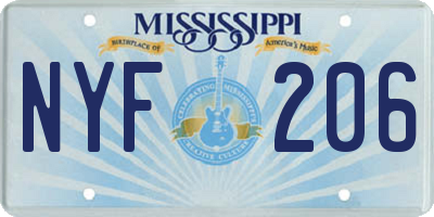 MS license plate NYF206