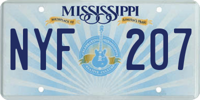 MS license plate NYF207
