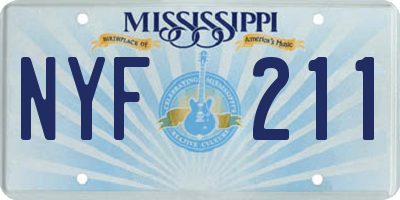 MS license plate NYF211