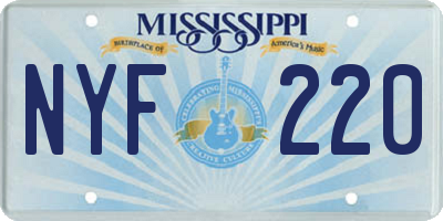 MS license plate NYF220