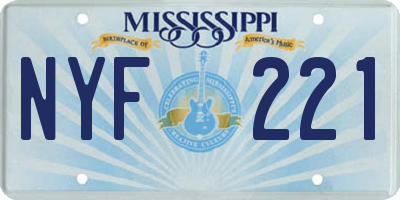 MS license plate NYF221