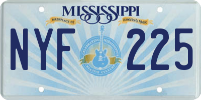 MS license plate NYF225