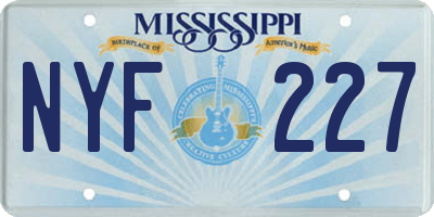 MS license plate NYF227