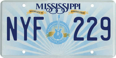 MS license plate NYF229