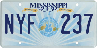 MS license plate NYF237