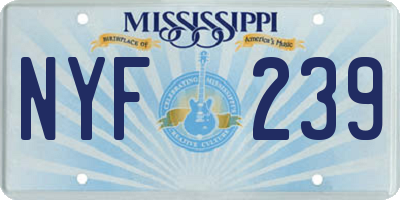 MS license plate NYF239