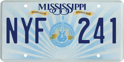 MS license plate NYF241