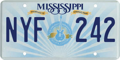 MS license plate NYF242