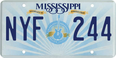 MS license plate NYF244